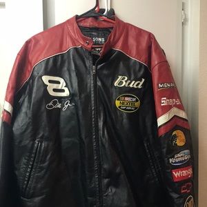 Dale Jr #8 authentic and official trademark apparel of nascar leather jacket